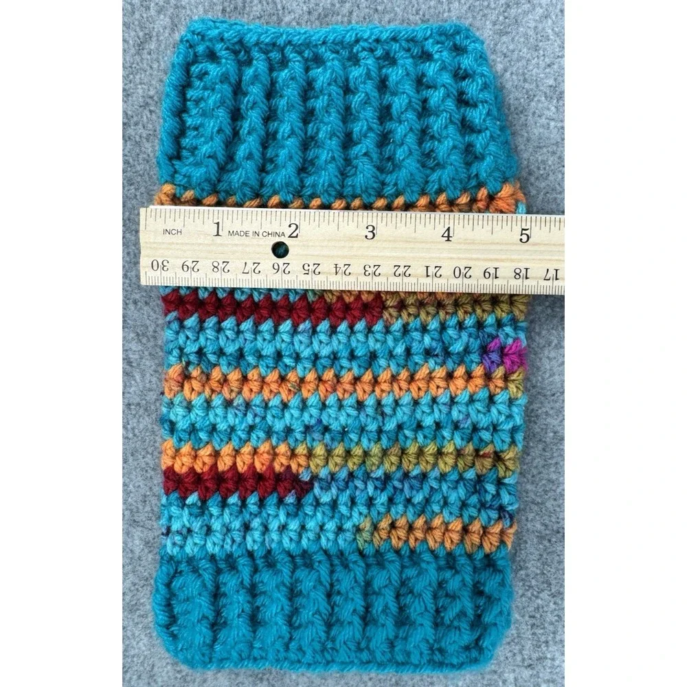 Extra Small Dog‎ Sweater Turquoise Variegated Crocheted Handmade